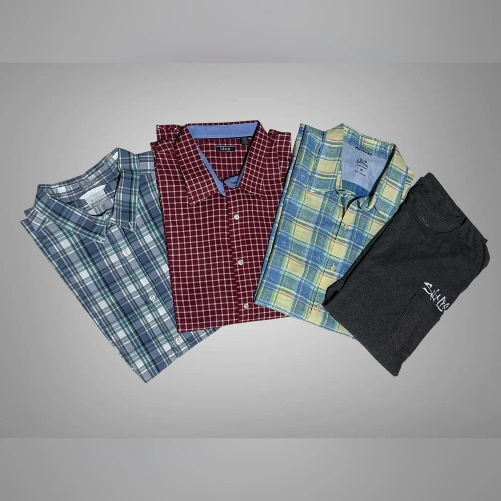 Mens Shirts XXL Colombia Chaps Izod and Salt Life  (you get FOUR shirts) - Picture 2 of 15